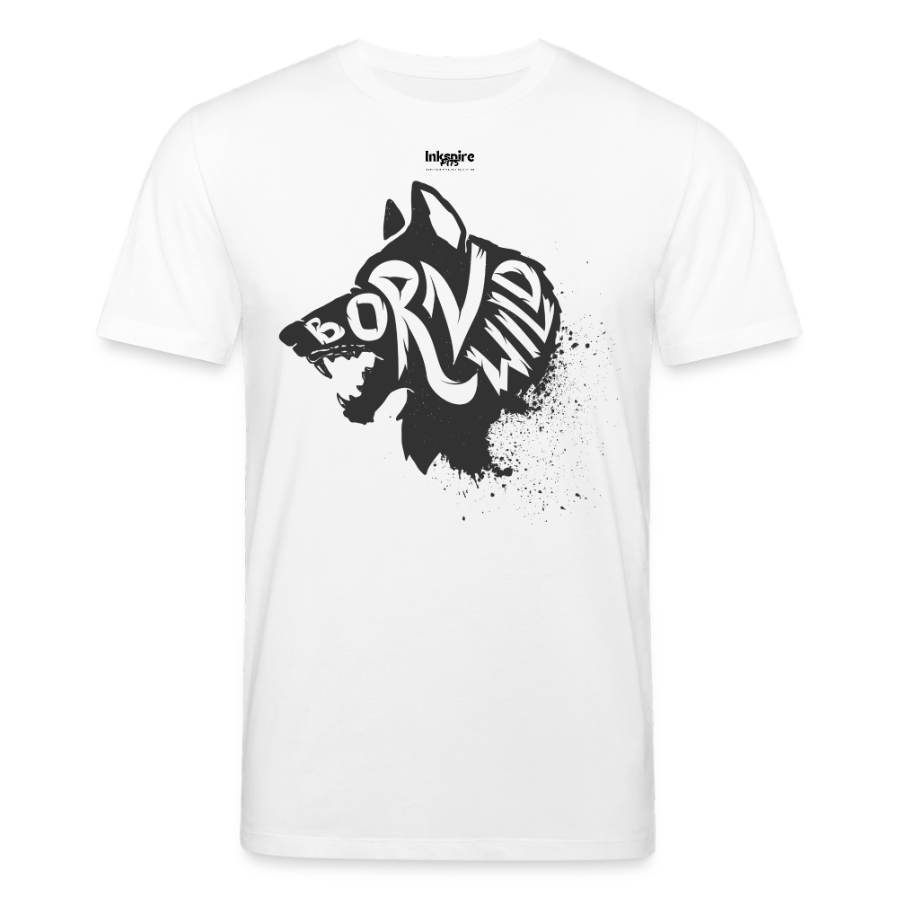 Wolf Born Wild Men’s Organic T-Shirt - white