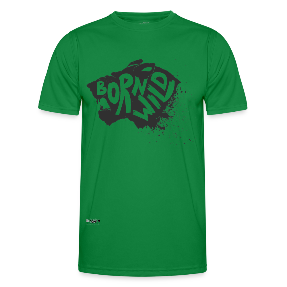 Born Wild Lion Functional T-Shirt - kelly green