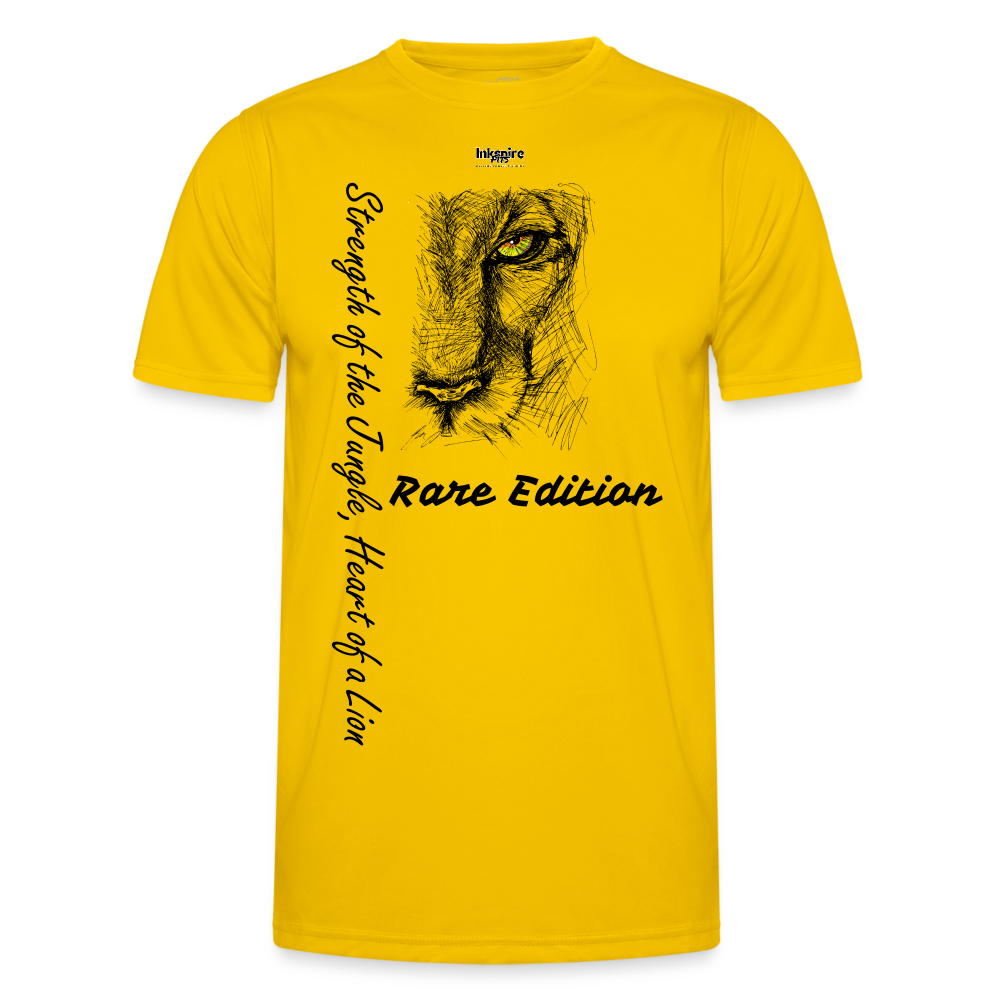 Lion's Strength Rare Edition Printed Men's Functional T-Shirt - egg yellow