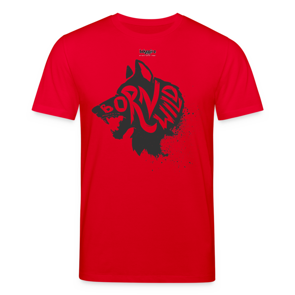 Wolf Born Wild Men’s Organic T-Shirt - red