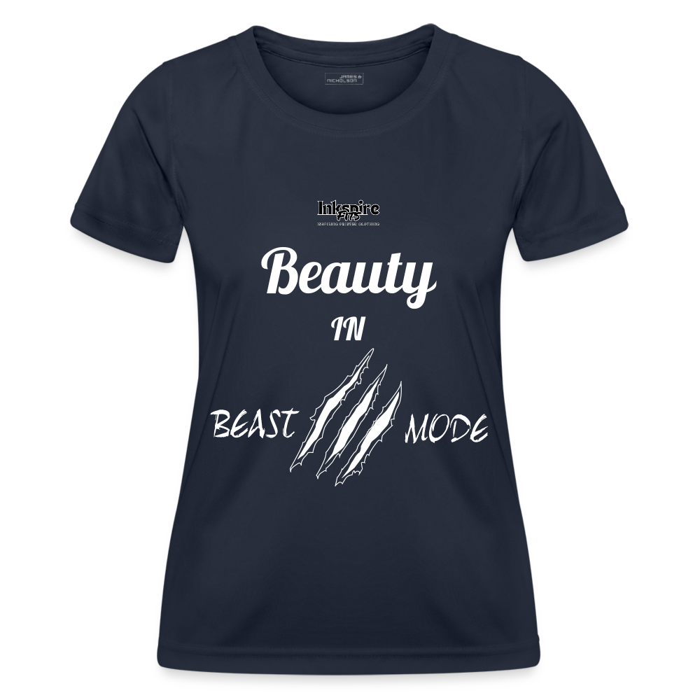 Beauty N Beast Women's Functional T-Shirt - navy