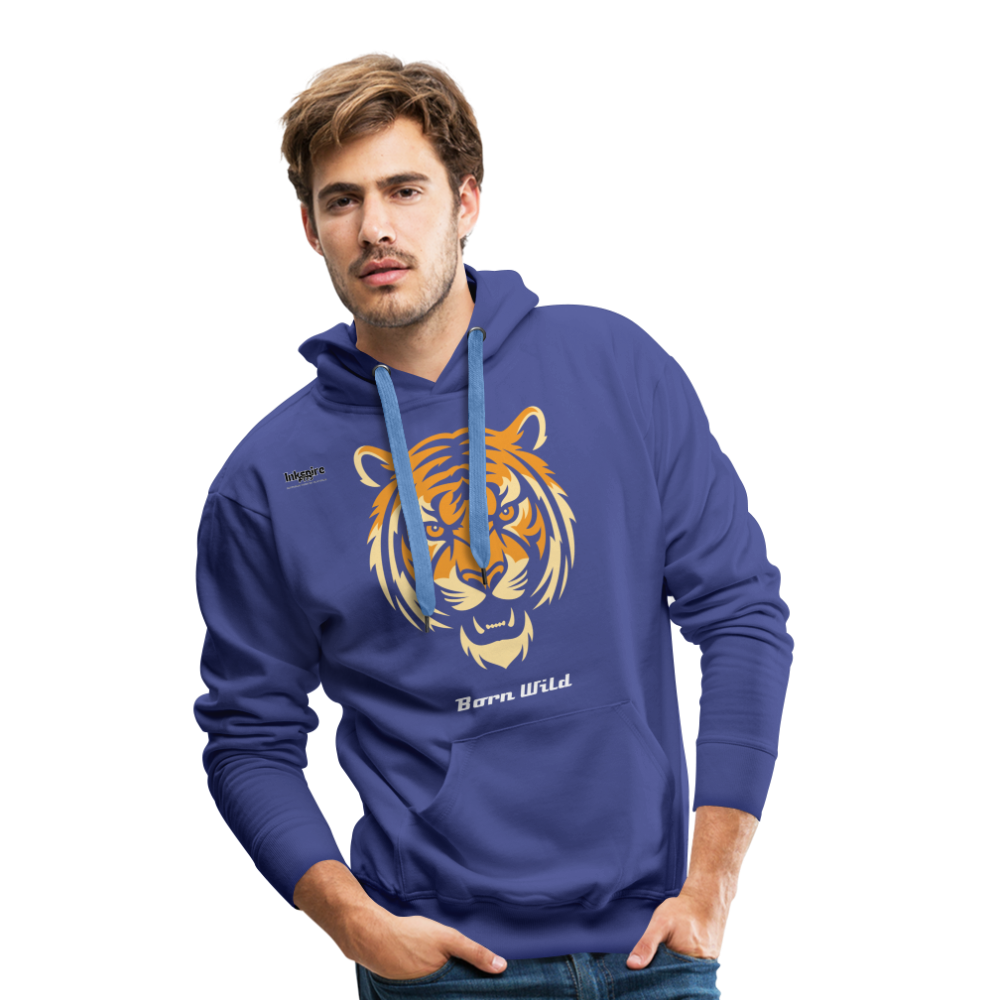 Tiger Born Wild Men’s Premium Hoodie - royal blue