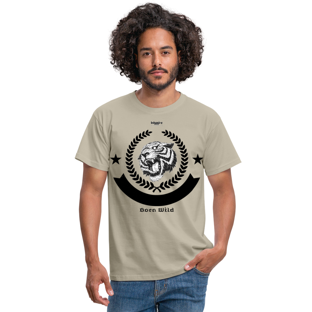Born Wild Logo Men’s T-Shirt - sand beige