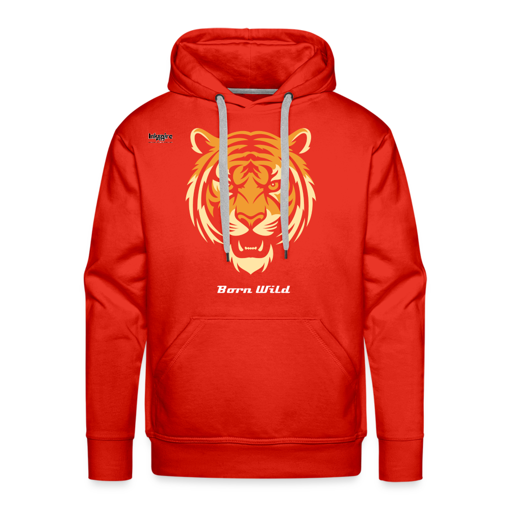 Tiger Born Wild Men’s Premium Hoodie - red