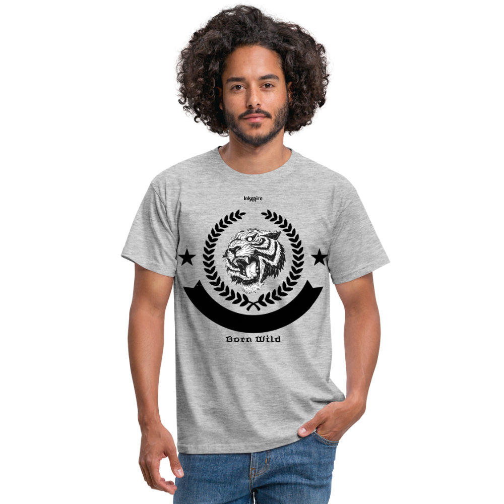 Born Wild Logo Men’s T-Shirt - heather grey