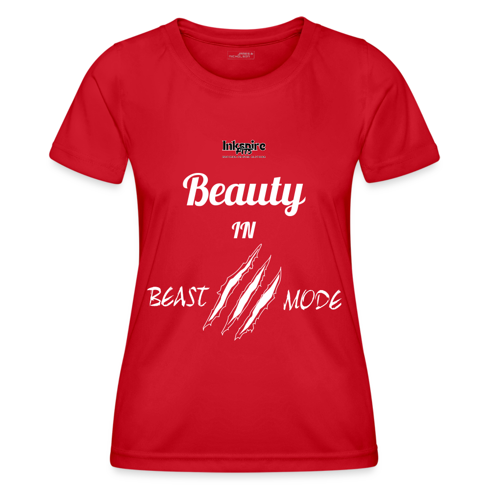 Beauty N Beast Women's Functional T-Shirt - red