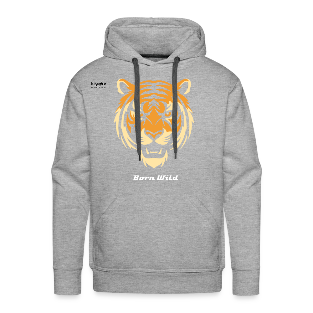 Tiger Born Wild Men’s Premium Hoodie - heather grey