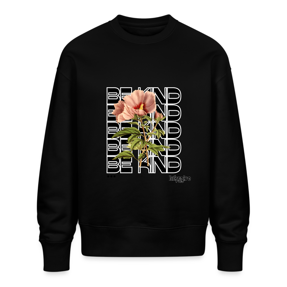 Oversize Organic Sweatshirt For Women | Be Kind ! - black
