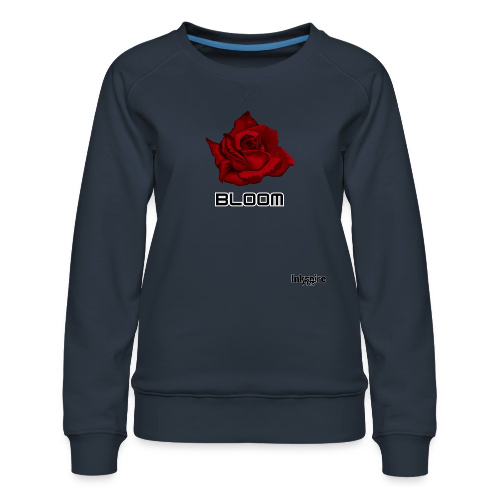 Women’s Sweatshirt Premium | Blooming Rose - navy