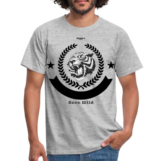 Born Wild Logo Men’s T-Shirt - heather grey
