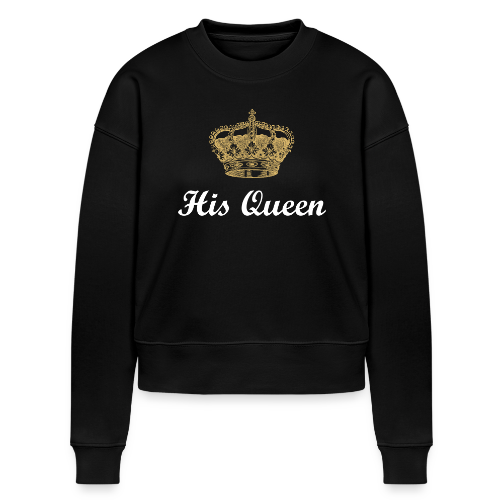 His Queen CROPSTER Women’s Cropped Organic Sweatshirt - black