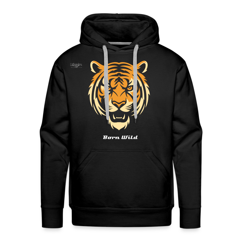 Tiger Born Wild Men’s Premium Hoodie - black
