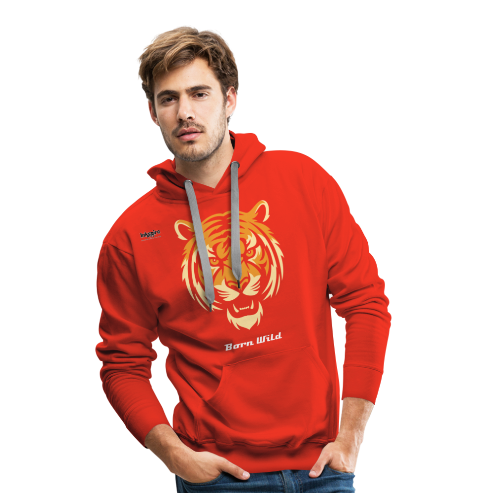 Tiger Born Wild Men’s Premium Hoodie - red