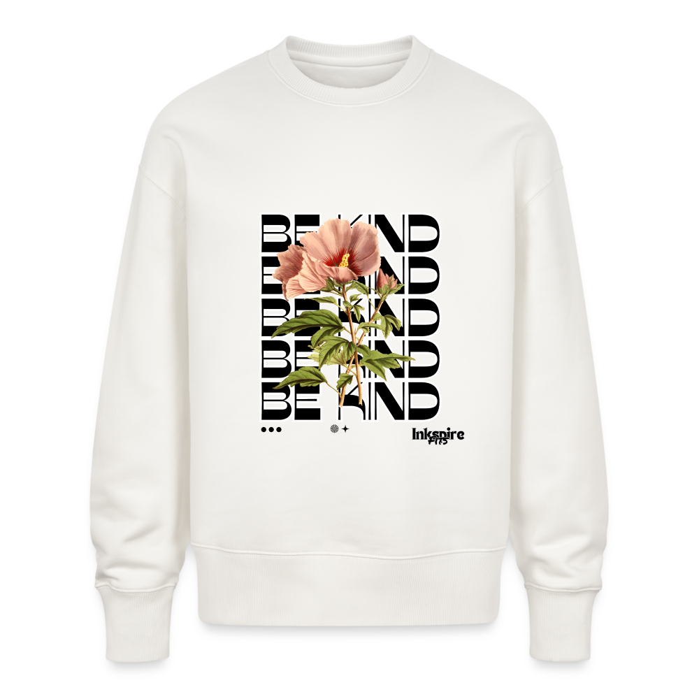 Oversize Organic Sweatshirt For Women | Be Kind ! - OFF WHITE