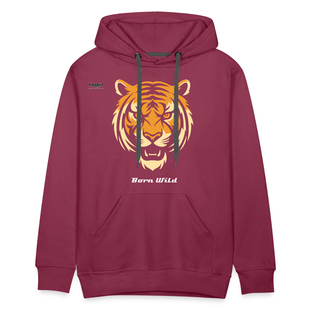 Tiger Born Wild Men’s Premium Hoodie - bordeaux