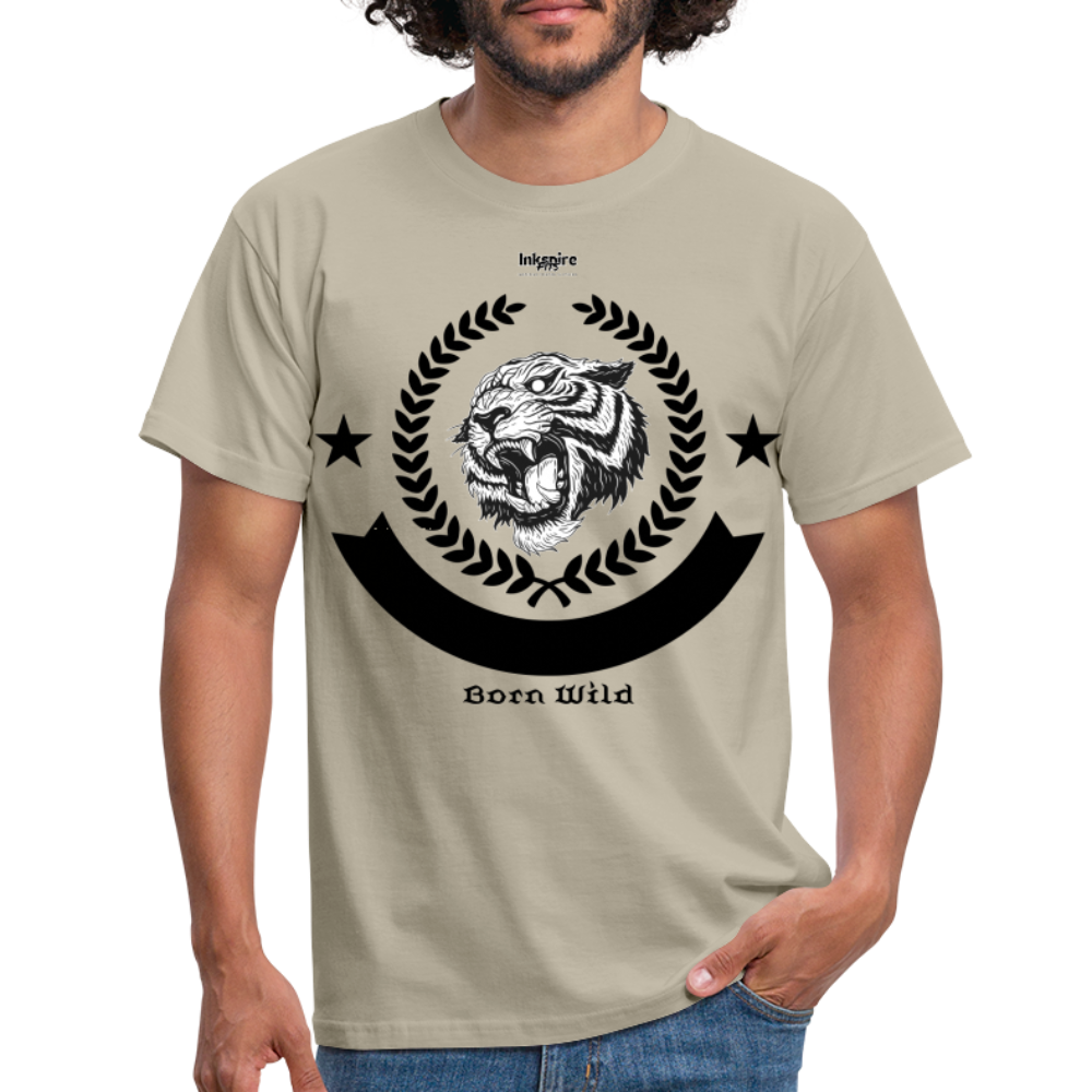 Born Wild Logo Men’s T-Shirt - sand beige