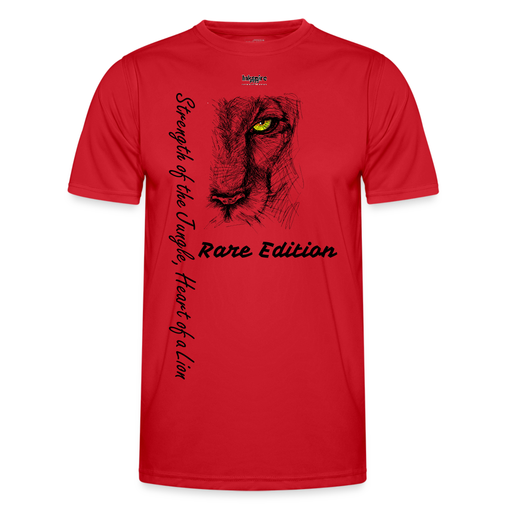 Lion's Strength Rare Edition Printed Men's Functional T-Shirt - red