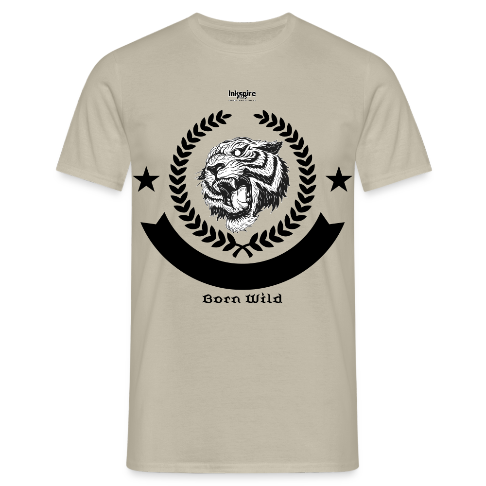 Born Wild Logo Men’s T-Shirt - sand beige