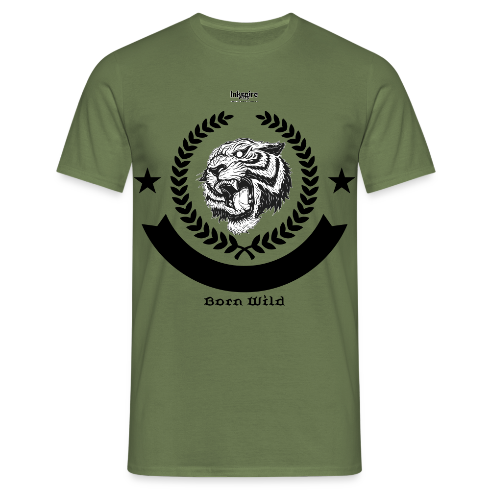 Born Wild Logo Men’s T-Shirt - military green