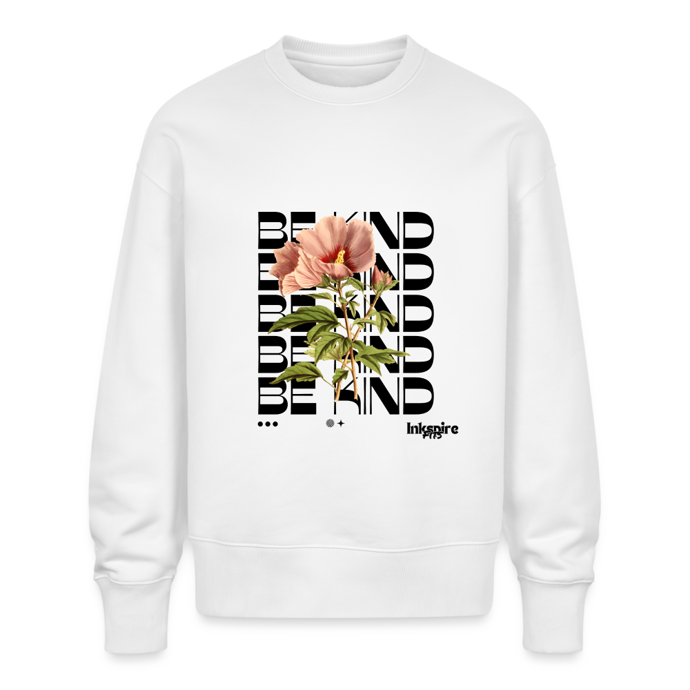 Oversize Organic Sweatshirt For Women | Be Kind ! - white