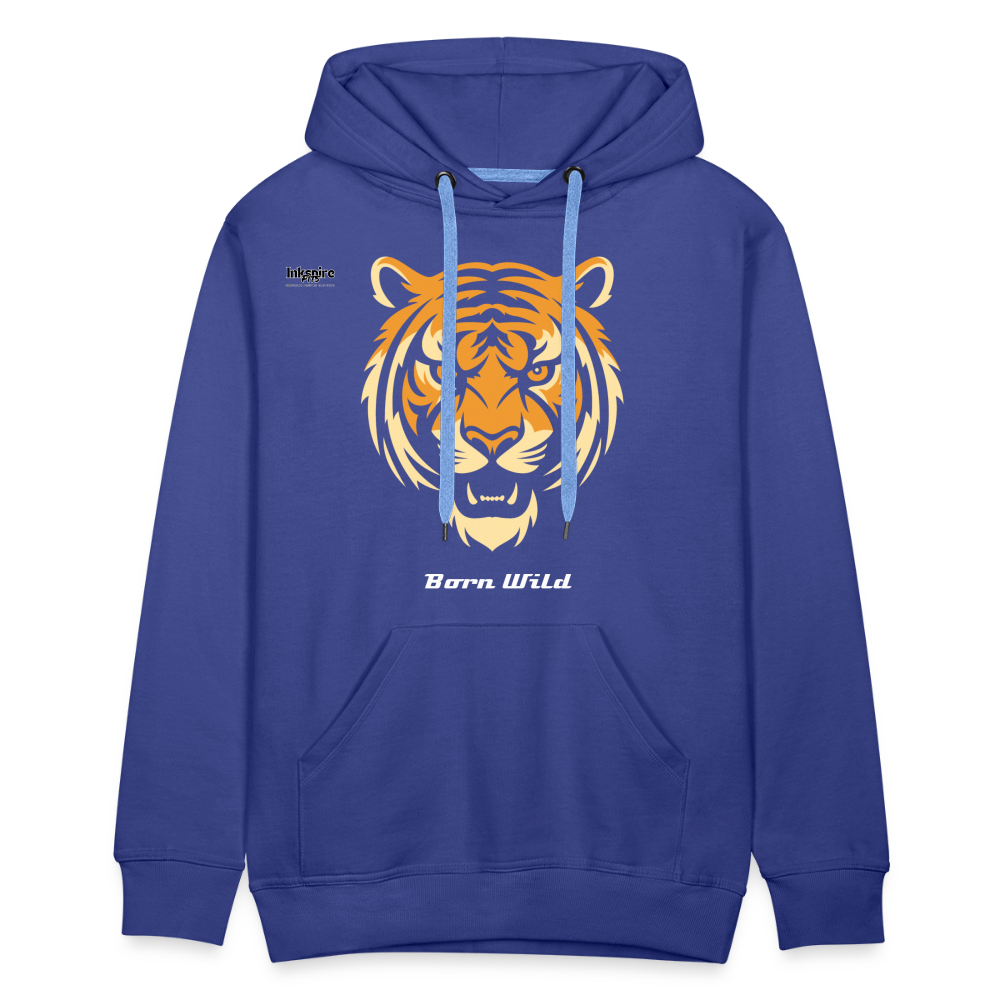Tiger Born Wild Men’s Premium Hoodie - royal blue