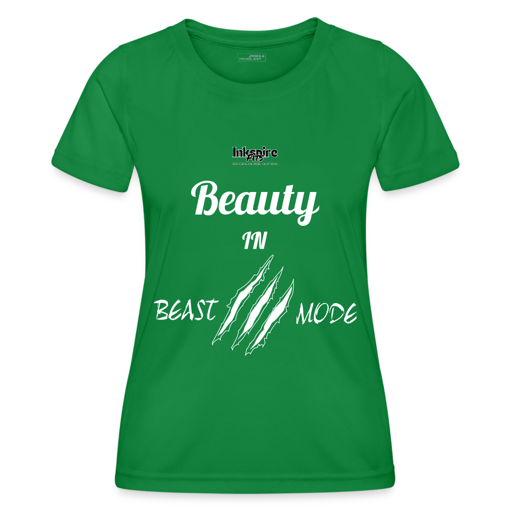 Beauty N Beast Women's Functional T-Shirt - kelly green