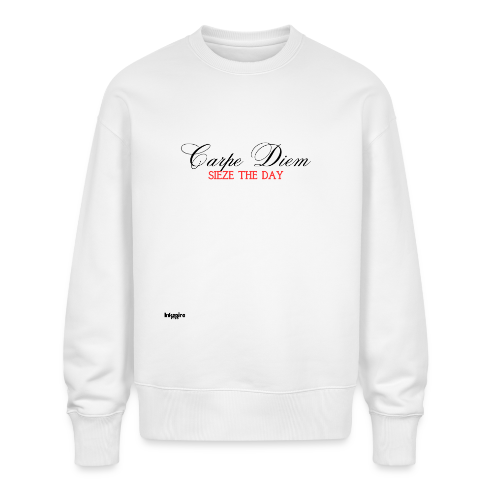 Oversize Organic Sweatshirt for Women | Carpe Diem - white