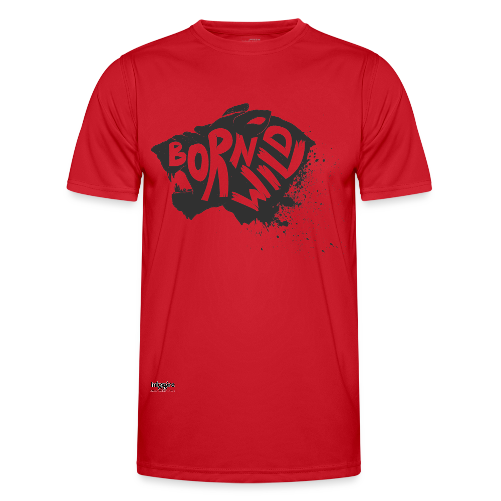 Born Wild Lion Functional T-Shirt - red