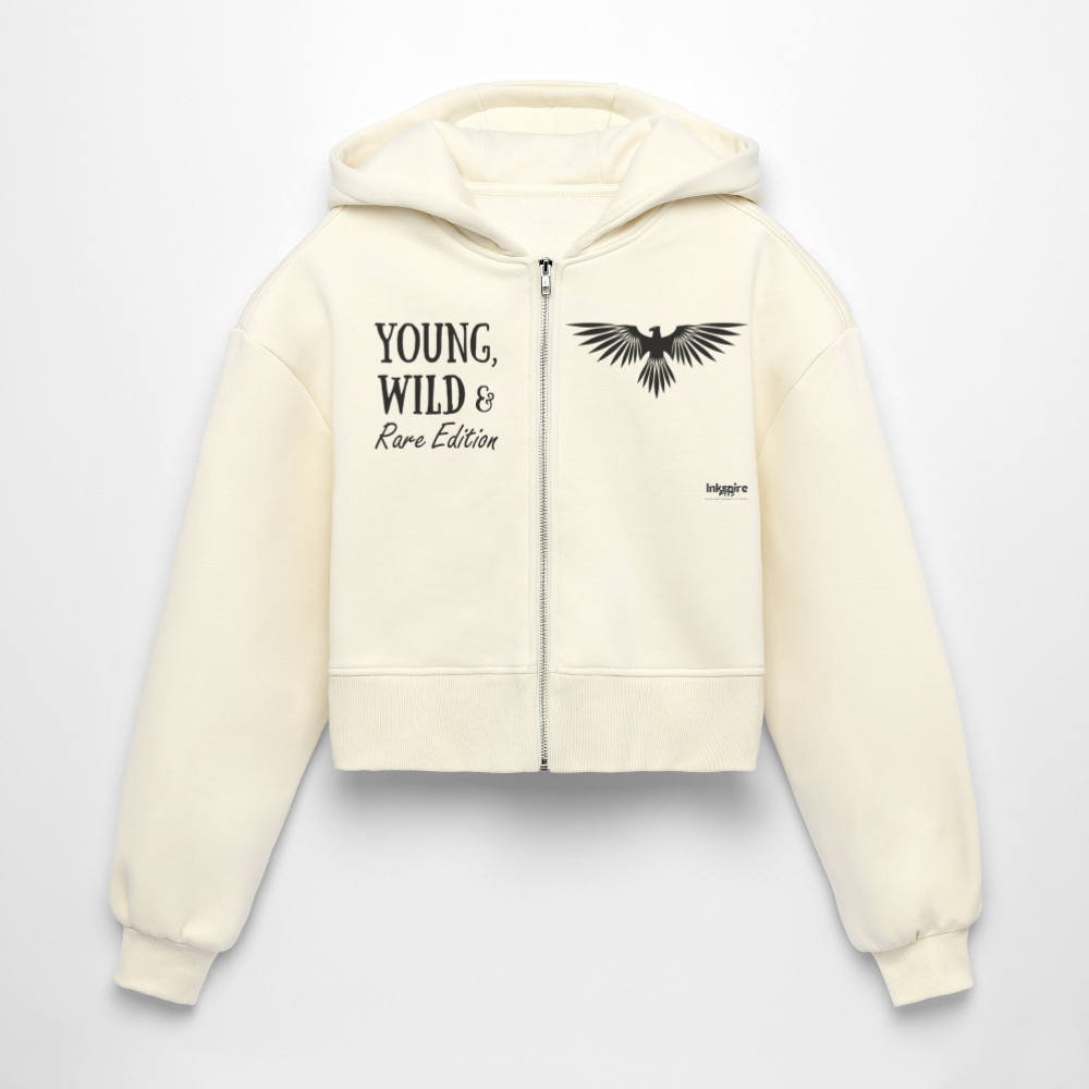 Young and Wild Rare Edition Women’s Oversized Cropped Hooded Jacket - nature