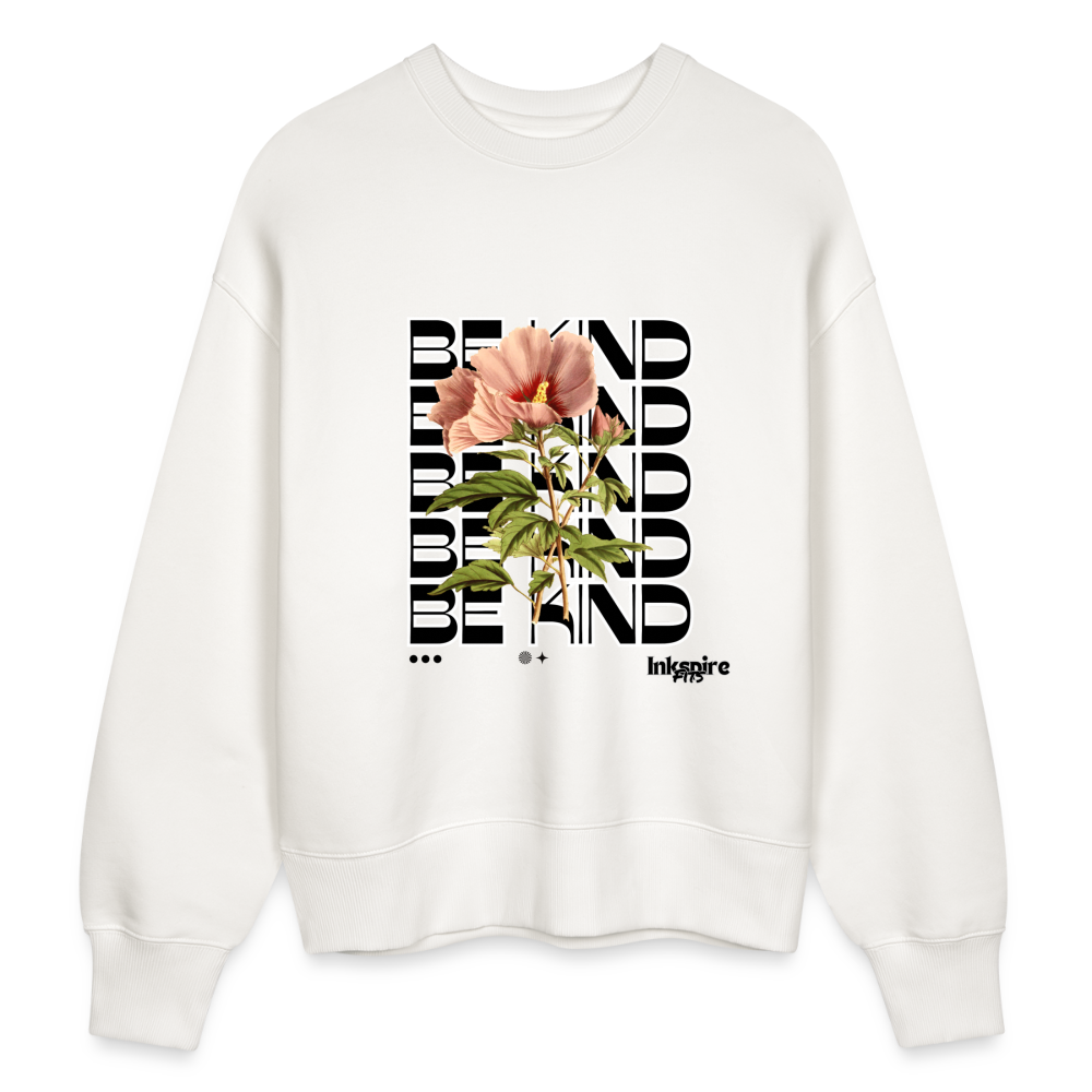 Oversize Organic Sweatshirt For Women | Be Kind ! - OFF WHITE