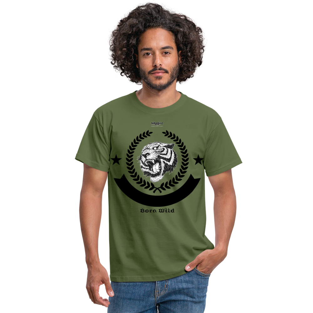 Born Wild Logo Men’s T-Shirt - military green