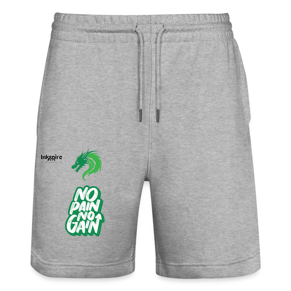 No Pain No Gain Unisex Organic Jogging Shorts - heather grey