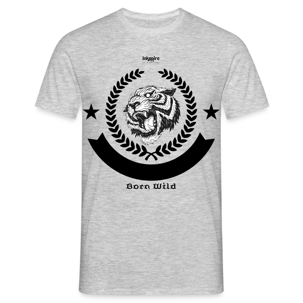 Born Wild Logo Men’s T-Shirt - heather grey