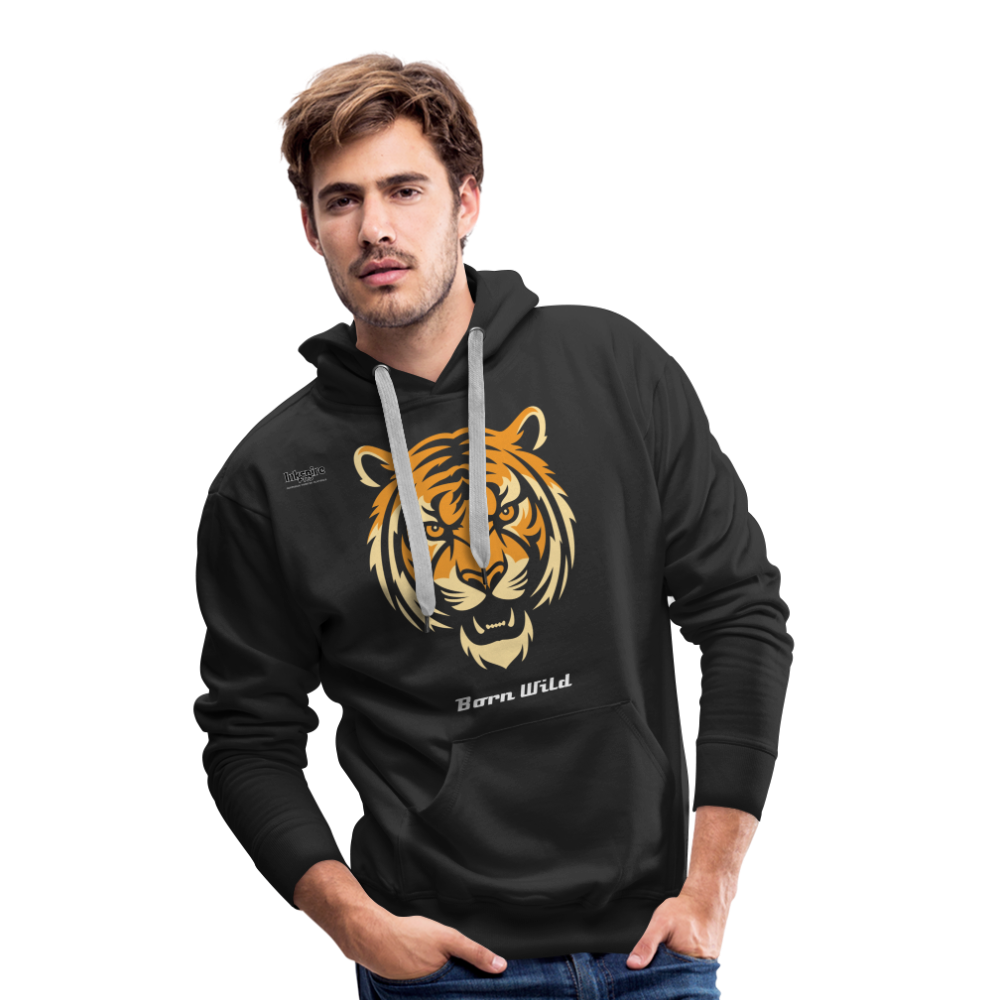 Tiger Born Wild Men’s Premium Hoodie - black