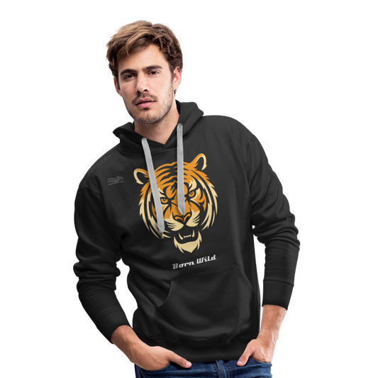 Tiger Born Wild Men’s Premium Hoodie - black