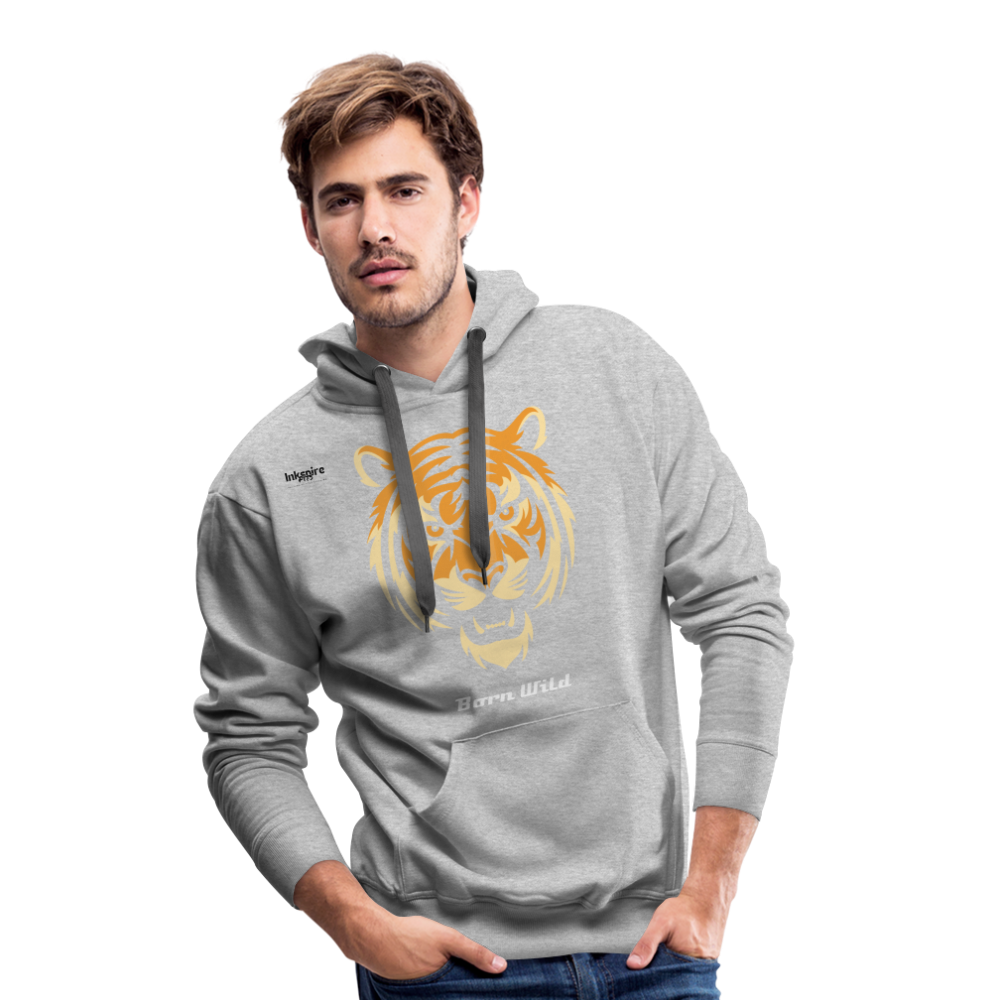 Tiger Born Wild Men’s Premium Hoodie - heather grey