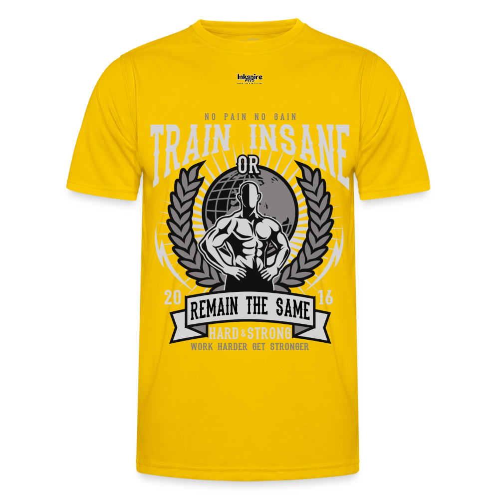 Train Insane Men's Functional T-Shirt - egg yellow