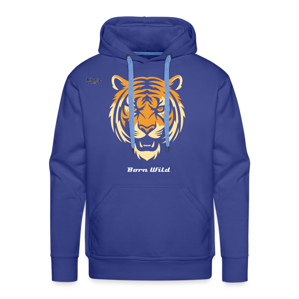 Tiger Born Wild Men’s Premium Hoodie - royal blue