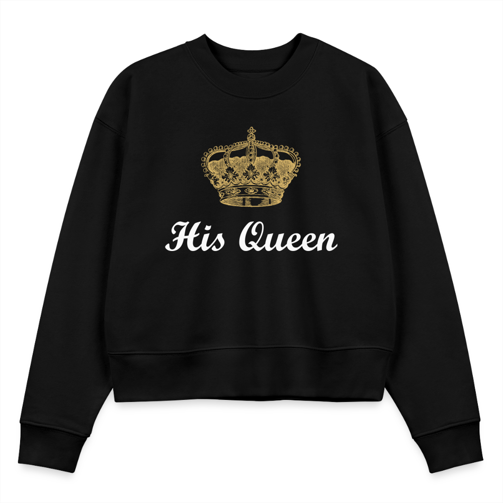 His Queen CROPSTER Women’s Cropped Organic Sweatshirt - black