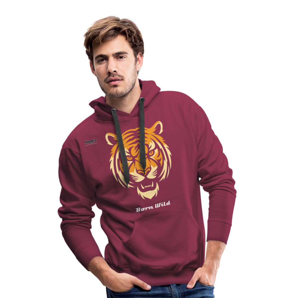 Tiger Born Wild Men’s Premium Hoodie - bordeaux
