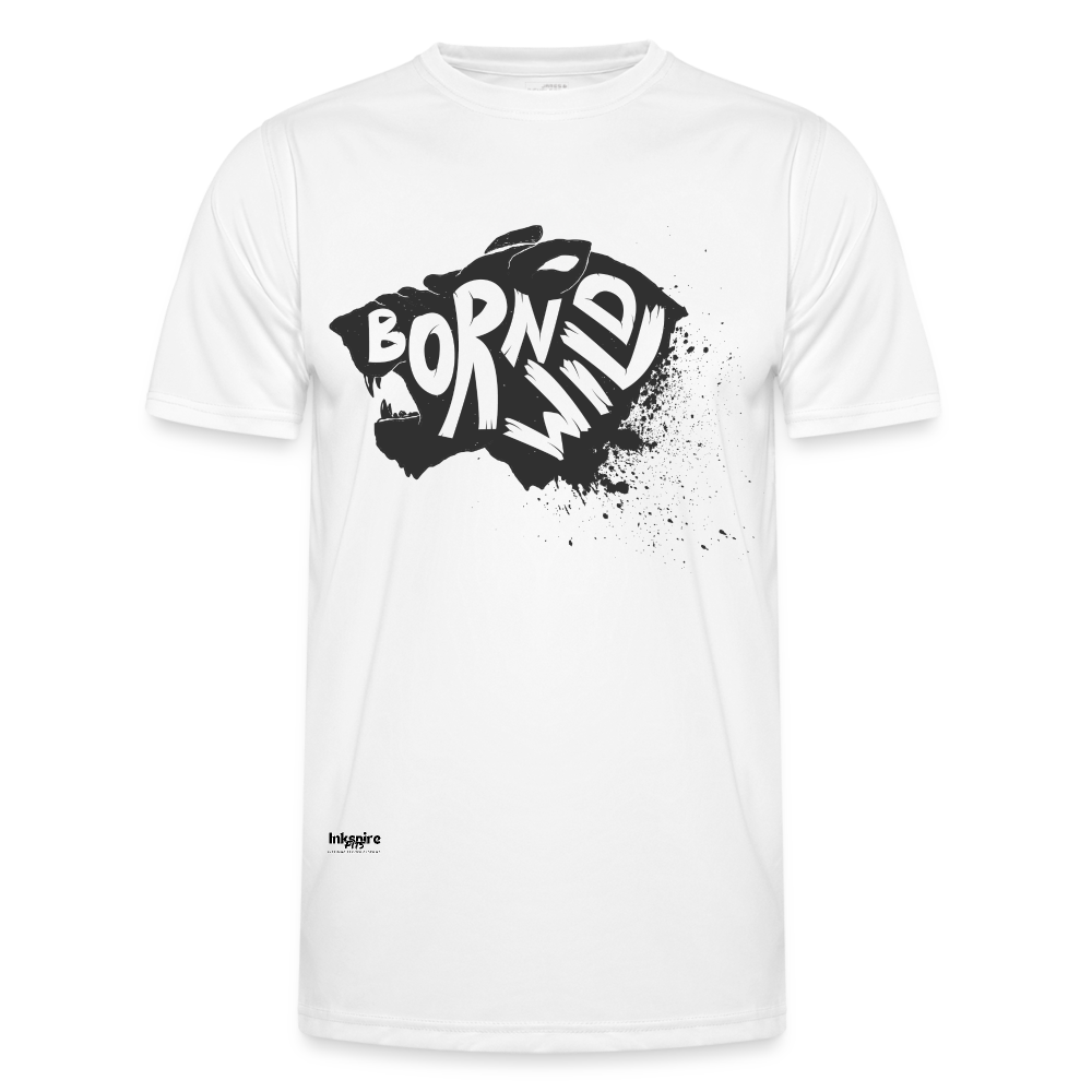 Born Wild Lion Functional T-Shirt - white
