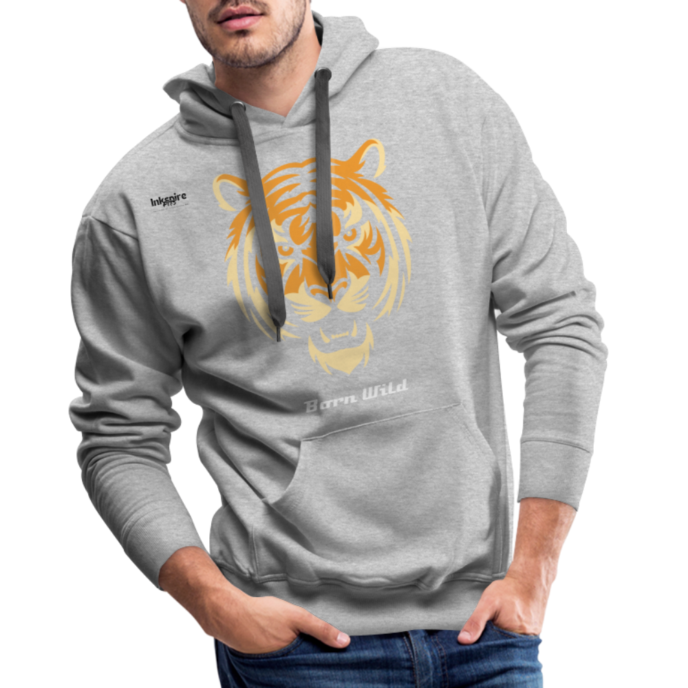 Tiger Born Wild Men’s Premium Hoodie - heather grey