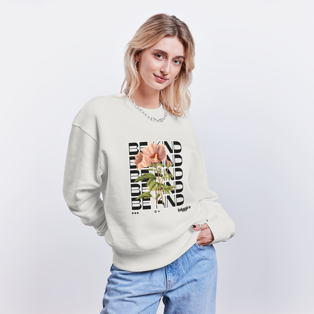 Oversize Organic Sweatshirt For Women | Be Kind ! - OFF WHITE