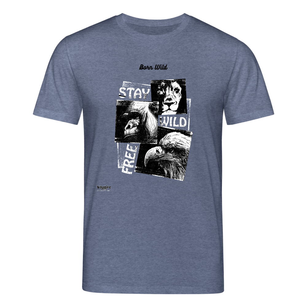 Men’s Premium T-Shirt | Born Wild - dark heather blue