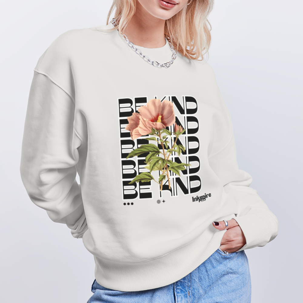 Oversize Organic Sweatshirt For Women | Be Kind ! - OFF WHITE